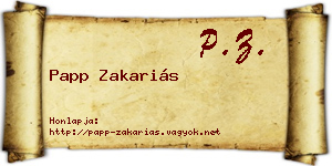 Papp Zakariás névjegykártya